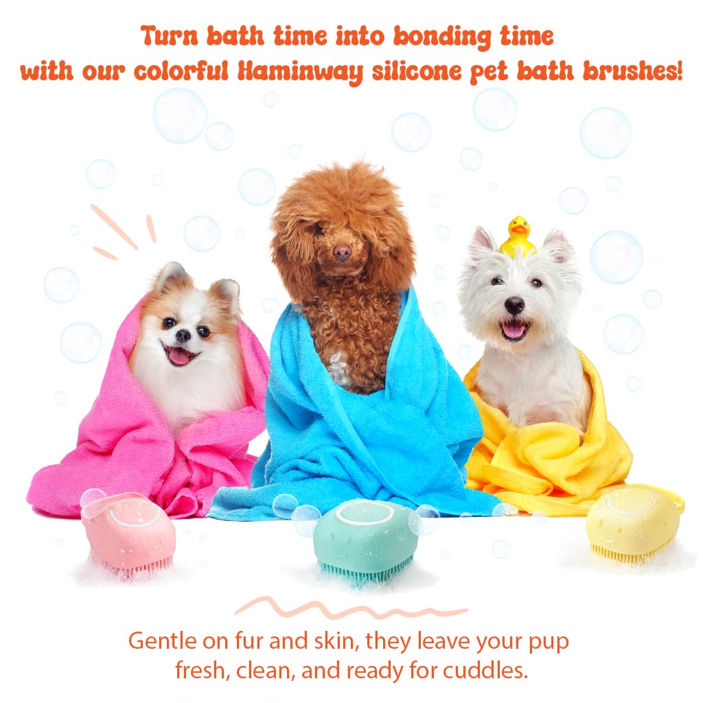 Bath Grooming Brush with Built-in Shampoo Dispenser