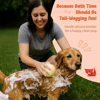 Bath Grooming Brush with Built-in Shampoo Dispenser