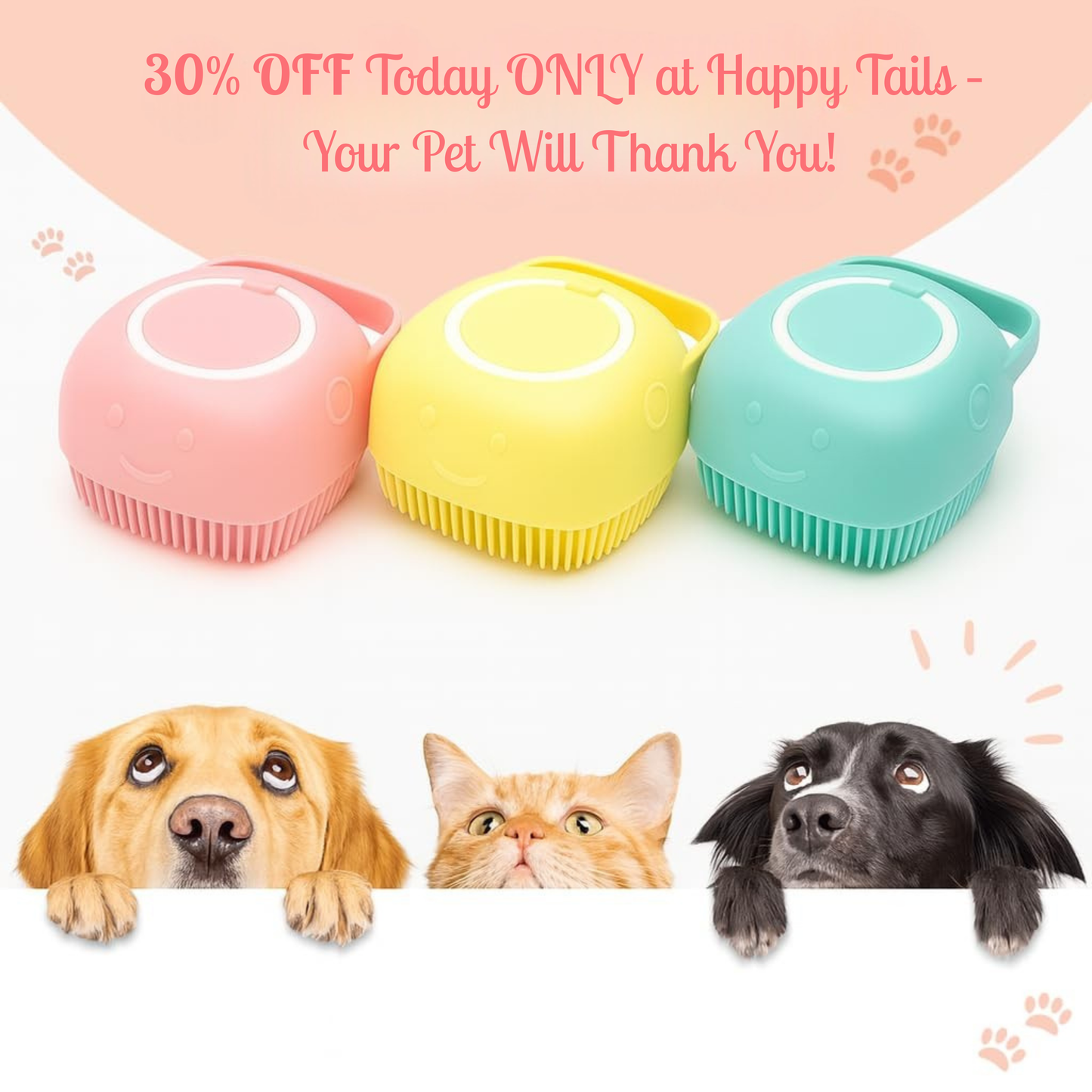 Bath Grooming Brush with Built-in Shampoo Dispenser
