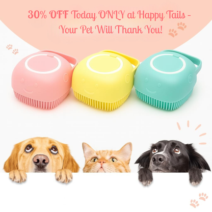 Bath Grooming Brush with Built-in Shampoo Dispenser